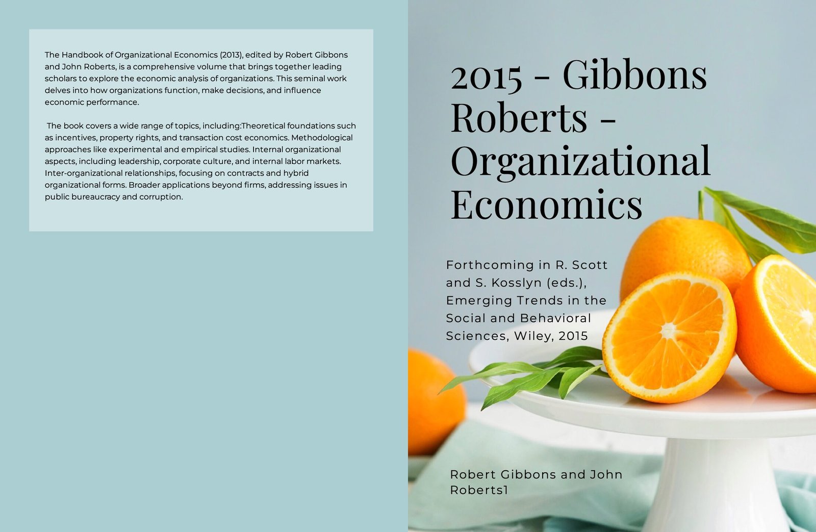 2015 - Gibbons Roberts - Organizational Economics