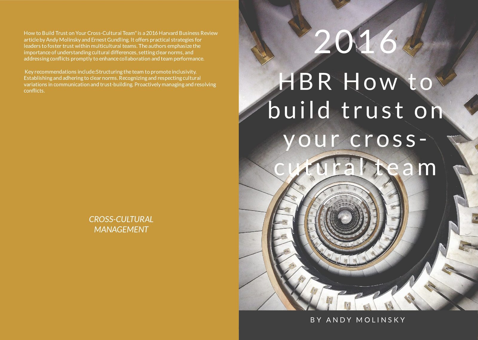 2016 - HBR How to build trust on your cross-cutural team